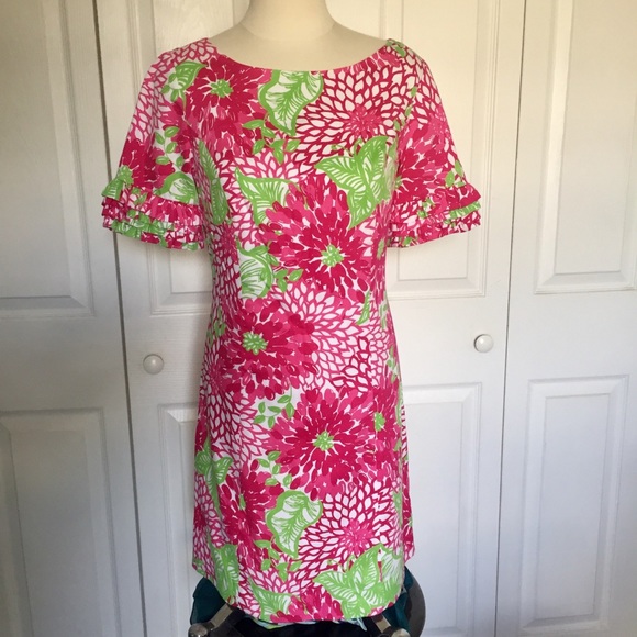 Lilly Pulitzer Dresses & Skirts - Lilly Pulitzer Jubilee Pink Green Floral Dress